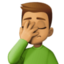 man facepalming: medium skin tone on Facebook