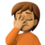 person facepalming: medium skin tone on Facebook