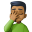man facepalming: medium-dark skin tone on Facebook