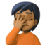 person facepalming: medium-dark skin tone on Facebook