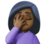 woman facepalming: dark skin tone on Facebook