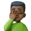 man facepalming: dark skin tone on Facebook