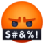 face with symbols on mouth on Facebook