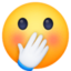 face with hand over mouth on Facebook