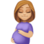 pregnant woman: medium-light skin tone on Facebook