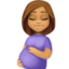 pregnant woman: medium skin tone on Facebook