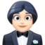 woman in tuxedo: light skin tone on Facebook