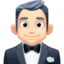 man in tuxedo: light skin tone on Facebook