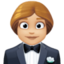 woman in tuxedo: medium-light skin tone on Facebook