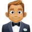 man in tuxedo: medium skin tone on Facebook