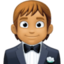 person in tuxedo: medium skin tone on Facebook