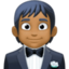 person in tuxedo: medium-dark skin tone on Facebook