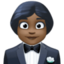 woman in tuxedo: dark skin tone on Facebook