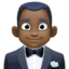 man in tuxedo: dark skin tone on Facebook