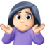 woman shrugging: light skin tone on Facebook