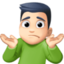 man shrugging: light skin tone on Facebook