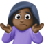 woman shrugging: dark skin tone on Facebook