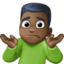 man shrugging: dark skin tone on Facebook