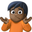 person shrugging: dark skin tone on Facebook