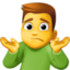 man shrugging on Facebook