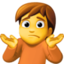 person shrugging on Facebook