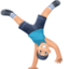 man cartwheeling: light skin tone on Facebook