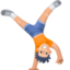 person cartwheeling: light skin tone on Facebook