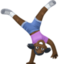woman cartwheeling: dark skin tone on Facebook