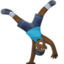 man cartwheeling: dark skin tone on Facebook