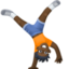 person cartwheeling: dark skin tone on Facebook