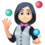 woman juggling: light skin tone on Facebook