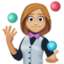 woman juggling: medium-light skin tone on Facebook