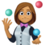 woman juggling: medium skin tone on Facebook