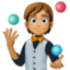 person juggling: medium skin tone on Facebook