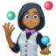 woman juggling: medium-dark skin tone on Facebook