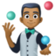 man juggling: medium-dark skin tone on Facebook