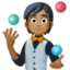 person juggling: medium-dark skin tone on Facebook