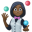 woman juggling: dark skin tone on Facebook