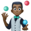 man juggling: dark skin tone on Facebook