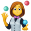 woman juggling on Facebook