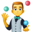 man juggling on Facebook