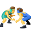 men wrestling on Facebook