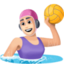 woman playing water polo: light skin tone on Facebook