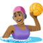 woman playing water polo: medium-dark skin tone on Facebook