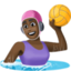 woman playing water polo: dark skin tone on Facebook