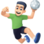 man playing handball: light skin tone on Facebook
