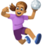 woman playing handball: medium skin tone on Facebook