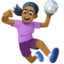 woman playing handball: medium-dark skin tone on Facebook