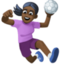 woman playing handball: dark skin tone on Facebook