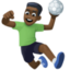 man playing handball: dark skin tone on Facebook